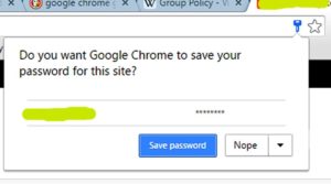 google chrome save password