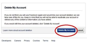 steps to delete facebook account permanently