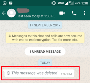 Delete whatsapp sent message