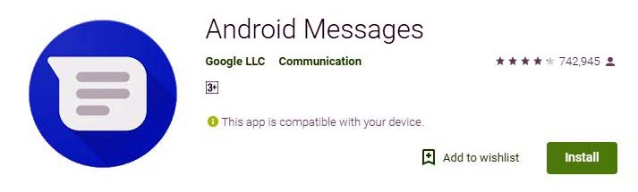 Android Messages for Web User Interface