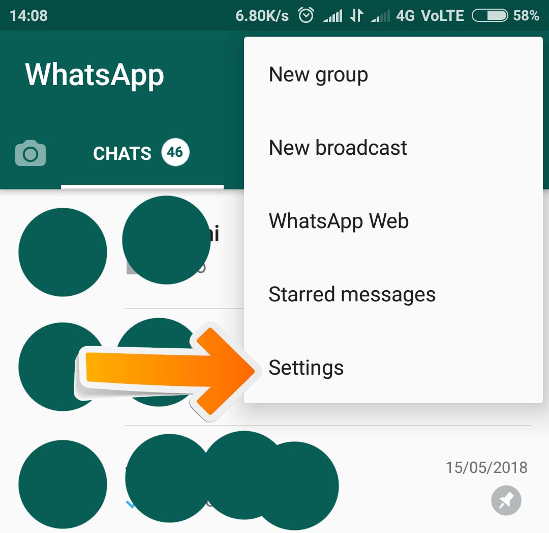 How to hide WhatsApp media from Gallery-WhatsApp and go to Setting by clicking three vertical dots on right 