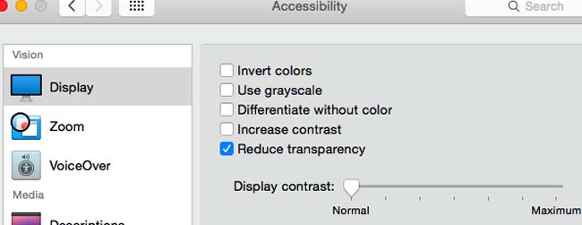 Reducing Transparency and Animations can help to boost Mac