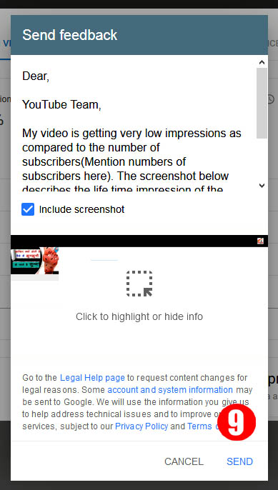 How to write a feedback and appeal to YouTube for low Impressions