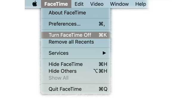 turn off FaceTime on your Mac