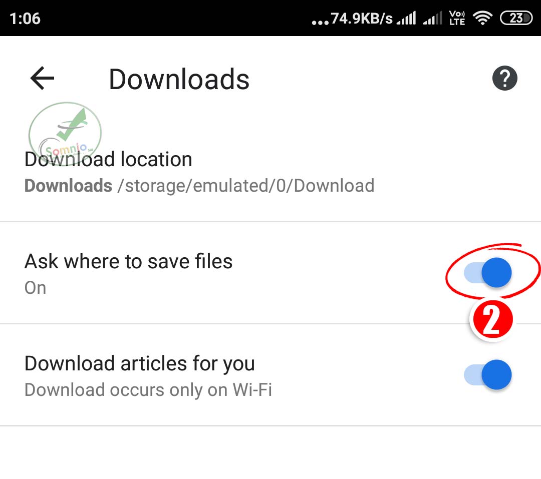 Change Download Location in Chrome on Android