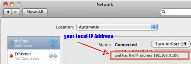 find local ip address mac
