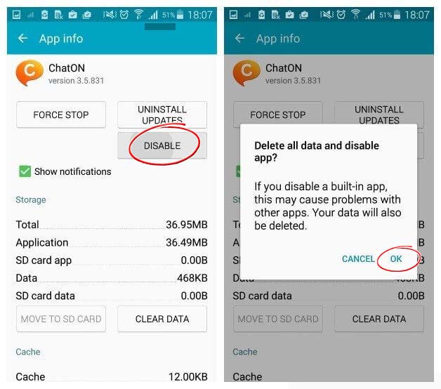 Hide default App in Android using setting