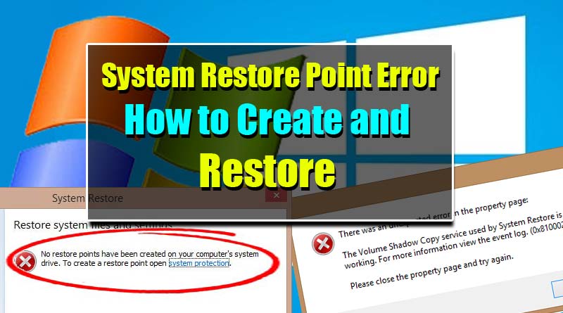 Windows Safe Mode System Restore Point Error-Win 7,8,8.1 and 10