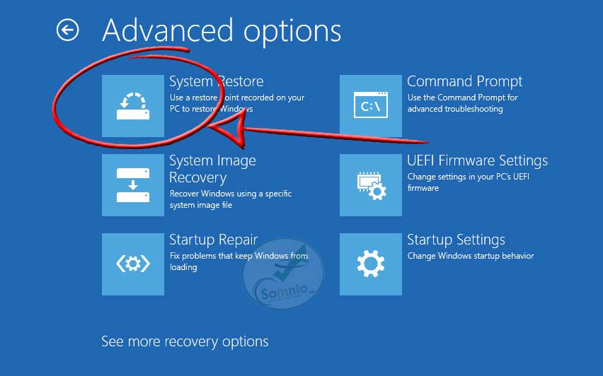System Restore from boot using command