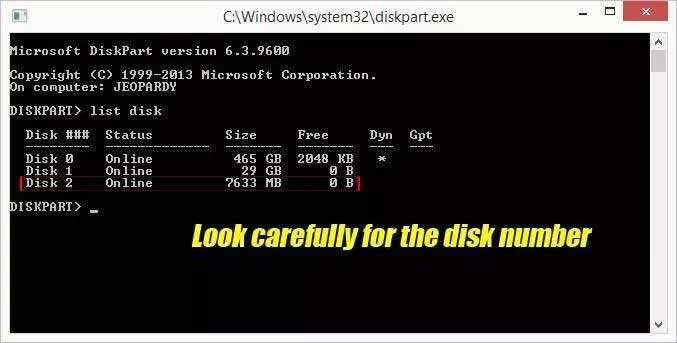 Diskpart select disk to remove write protection