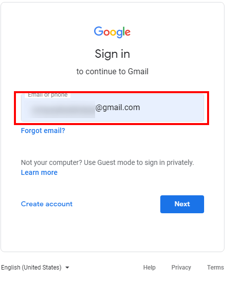gmail login different user-enter gmail ID