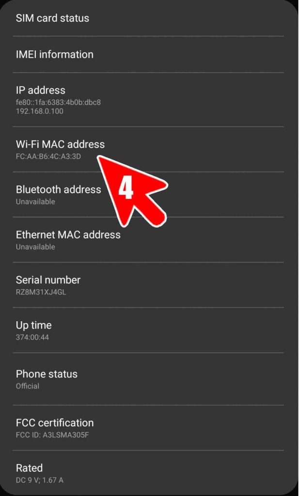 what is wifi mac address on android